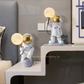 Hdc Children's Modern LED Desk Lamp 3D Moon Astronauts Design Eye Protection for Dormitory & Office PC Body Desktop Display Lamp