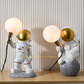 Hdc Children's Modern LED Desk Lamp 3D Moon Astronauts Design Eye Protection for Dormitory & Office PC Body Desktop Display Lamp