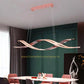 Hdc 1000mm Rose Gold LED Twisted Curl Pendant Chandelier Light - Tricolor
