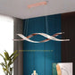 Hdc 1000mm Rose Gold LED Twisted Curl Pendant Chandelier Light - Tricolor