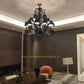 HDC 15 Light Shade Black Glass Italian Chandelier Ceiling Light Hanging - Warm White