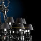 HDC 15 Light Shade Black Glass Italian Chandelier Ceiling Light Hanging - Warm White