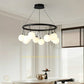HDC Circular Frame Multiple Spherical Glass Shade Chandelier For Living Room Bedroom