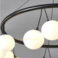 HDC Circular Frame Multiple Spherical Glass Shade Chandelier For Living Room Bedroom