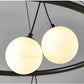 HDC Circular Frame Multiple Spherical Glass Shade Chandelier For Living Room Bedroom