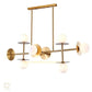 HDC Golden Metal Brass Ball Lighting Modern Hotel Dinning Room Decorative Hanging Pendant Lighting LED Linear Chandelier