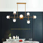 HDC Golden Metal Brass Ball Lighting Modern Hotel Dinning Room Decorative Hanging Pendant Lighting LED Linear Chandelier