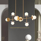 HDC Golden Metal Brass Ball Lighting Modern Hotel Dinning Room Decorative Hanging Pendant Lighting LED Linear Chandelier