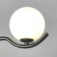 HDC Modern Glass Globe Chandelier Light Fixture 6-Light Pendant Linear Hanging Light Metal With Glass Ball Shade for Living Room