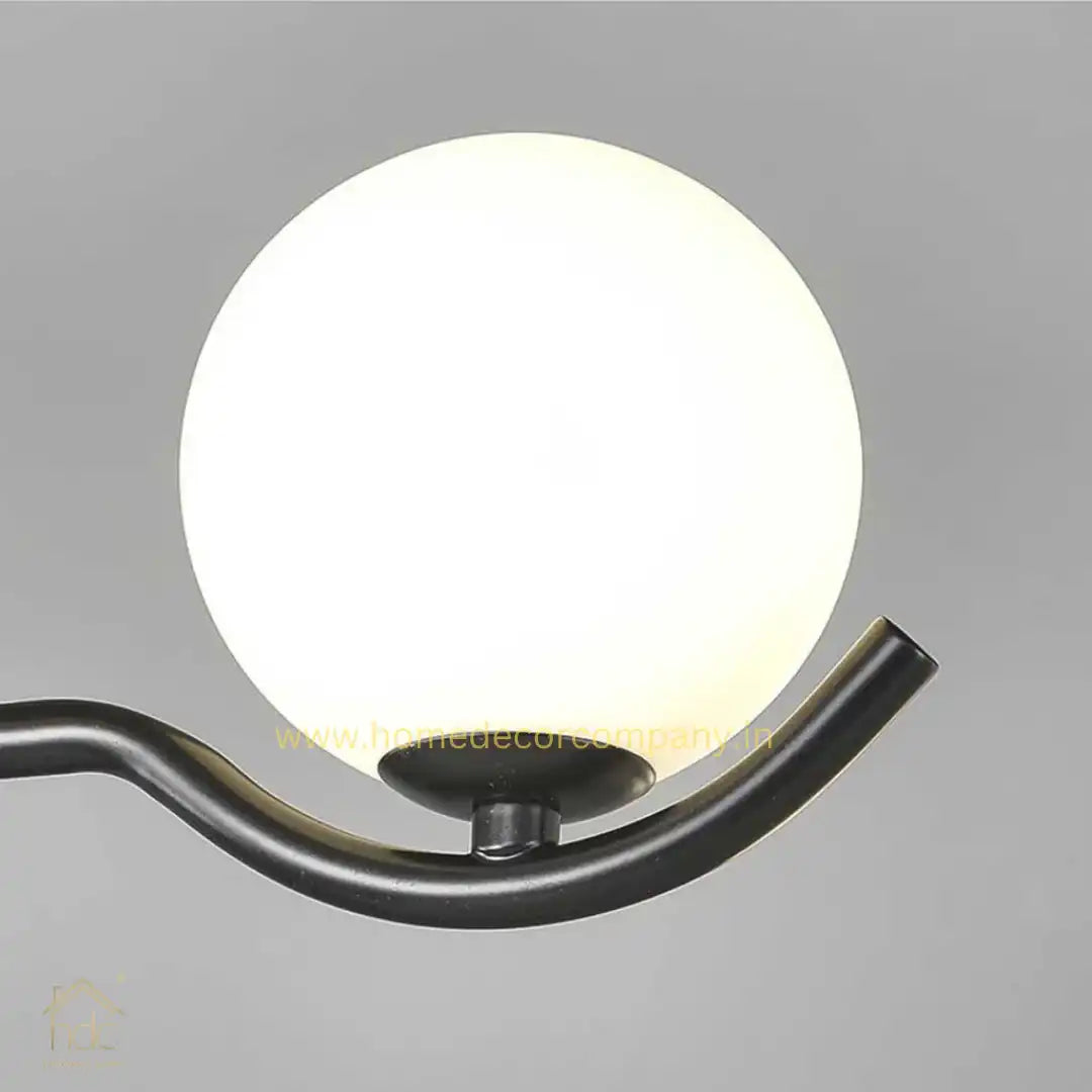 HDC Modern Glass Globe Chandelier Light Fixture 6-Light Pendant Linear Hanging Light Metal With Glass Ball Shade for Living Room