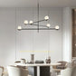 HDC Modern Glass Globe Chandelier Light Fixture 6-Light Pendant Linear Hanging Light Metal With Glass Ball Shade for Living Room