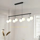 HDC Minimalist Luxury Long Metal 8 Glass Ball Chandelier For Living Room