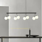 HDC Minimalist Luxury Long Metal 8 Glass Ball Chandelier For Living Room