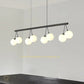 HDC Minimalist Luxury Long Metal 8 Glass Ball Chandelier For Living Room