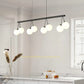 HDC Minimalist Luxury Long Metal 8 Glass Ball Chandelier For Living Room