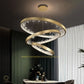 Hdc 3 Ring Acrylic Decor Dining Golden Round Decorative Indoor Led Chandelier Light