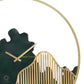 Hdc Modern Iron Round Dark Green and Golden Analog Wall Hanging Clock for Living Room Bedroom Home Office Timeless Decor