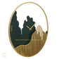 Hdc Modern Iron Round Dark Green and Golden Analog Wall Hanging Clock for Living Room Bedroom Home Office Timeless Decor