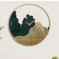 Hdc Modern Iron Round Dark Green and Golden Analog Wall Hanging Clock for Living Room Bedroom Home Office Timeless Decor