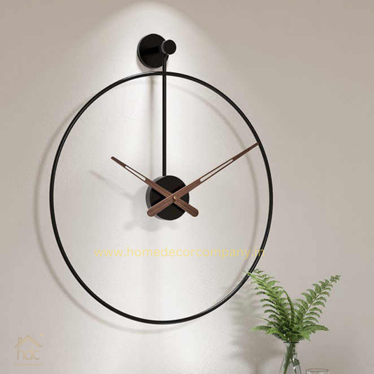 Hdc Minimalist Double-walled Iron Silent Home Watch Simple Design Living Room Office Art Wall Decor Clock