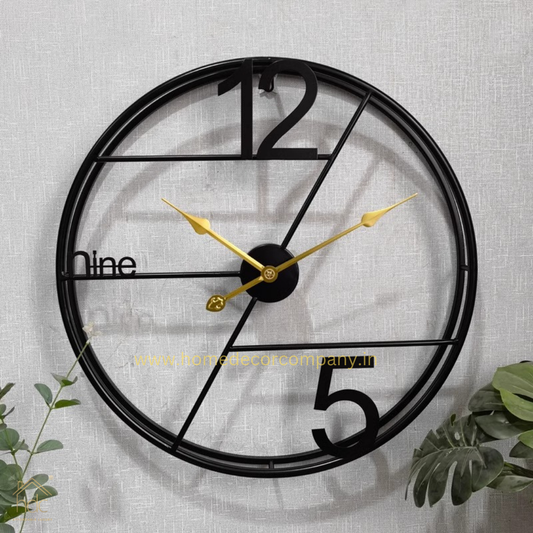 Hdc Black European Modern Wall Clock Colorful Metal Stereo Retro with Quartz Needle Creative Living Room
