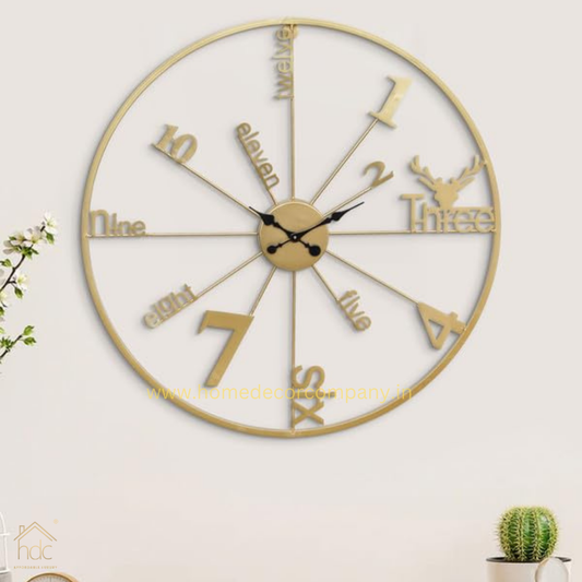 Hdc Antique Big Golden Size Hanging Roman Number Watch for Living Room, Decorative Analog Wall Clock, Bedroom, Office Wall Clock for Home Decor