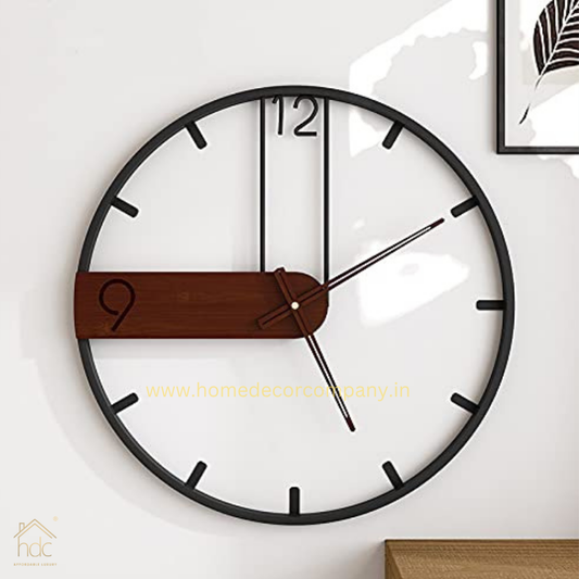Hdc Large Wall Clock Round Minimalism 3D Hollow Decorative for Indoor Home Living Room Decor