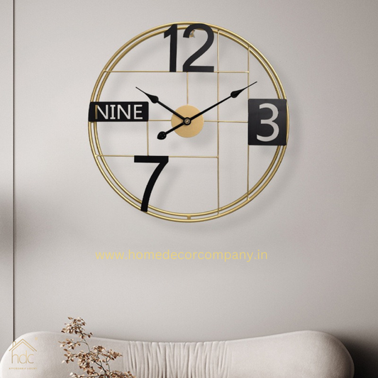 Hdc Modern Fashion Nordic Creative Minimalist Living Room Home Wall Decoration Art Metal Clock Decor Large Wall Clock