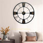 Hdc Black Metal Wall Clock for Living Room Stylish Latest Analog Clock – Silent Non-Ticking Acrylic Front – Multicolor Home Decor for Office, Kitchen & Bedroom