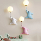 Hdc Lovely Design Little Bear Wall Lamp Modern Children's Bedroom Bedside Decoration Background Wall Lighting