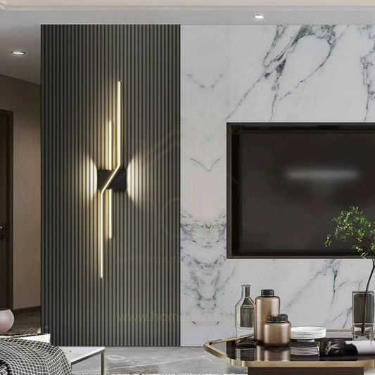HDC 600mm Long Linear Black LED Line Light Zig Zag Wall Lamp - Tricolor
