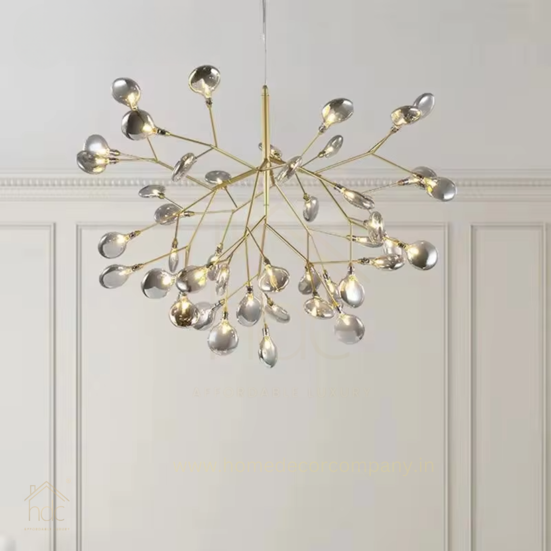 HDC Fireflies Chandeliers Ceiling Iron Indoor Lighting Smoke Gold LED Chandelier Pendant Lamp Hanging Light