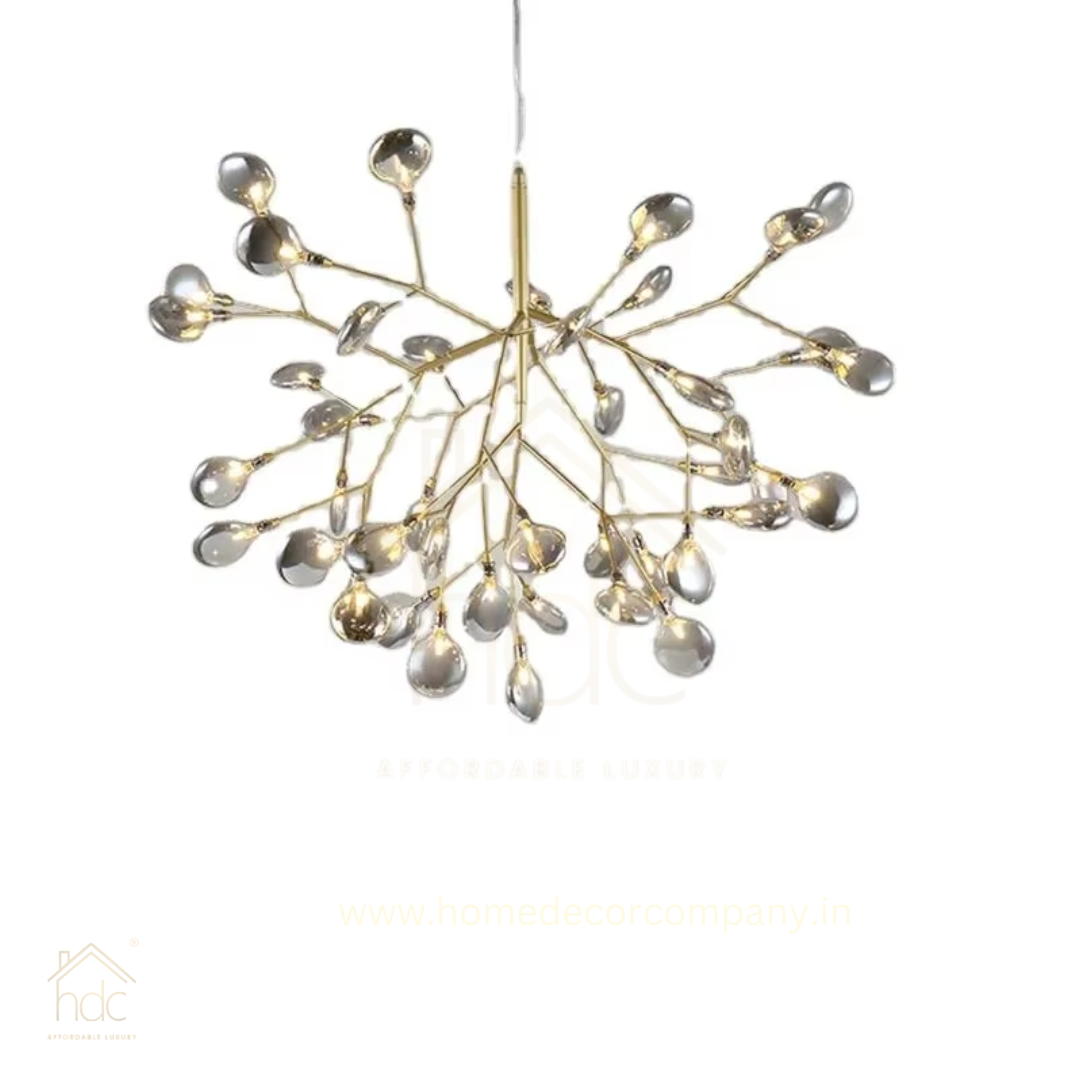 HDC Fireflies Chandeliers Ceiling Iron Indoor Lighting Smoke Gold LED Chandelier Pendant Lamp Hanging Light