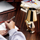 Hdc Little Golden/Silver Man Thinking Stylish  Nordic Golden Luxury Portable LED Desk Lamp Cafe Bar Restaurant Home Decoration Night Light