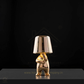Hdc Little Golden/Silver Man Thinking Stylish  Nordic Golden Luxury Portable LED Desk Lamp Cafe Bar Restaurant Home Decoration Night Light