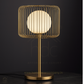 Hdc Modern Luxe Gold Cage Table Lamp with Frosted Globe