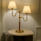 Hdc American Simple Decorative Table Lamp with 2 Lamps for Living Room Sofa Side Table Lamp