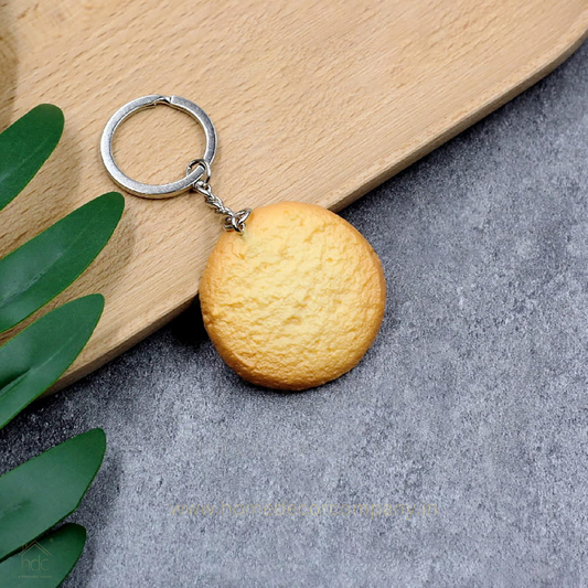 HDC Round Biscuit Keyring | Cute Food-Inspired Keychain