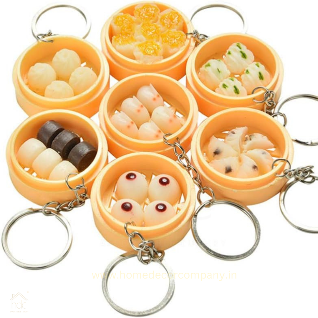 HDC Mini Wonton Basket Keyring | Cute Asian Food Keychain