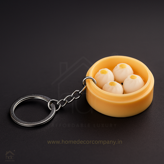 HDC Mini Dumpling Basket Keyring | Quirky Food-Themed Accessory