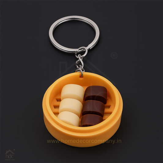 HDC Mini Steamed Roll Basket Keyring | Quirky Food Lover’s Charm