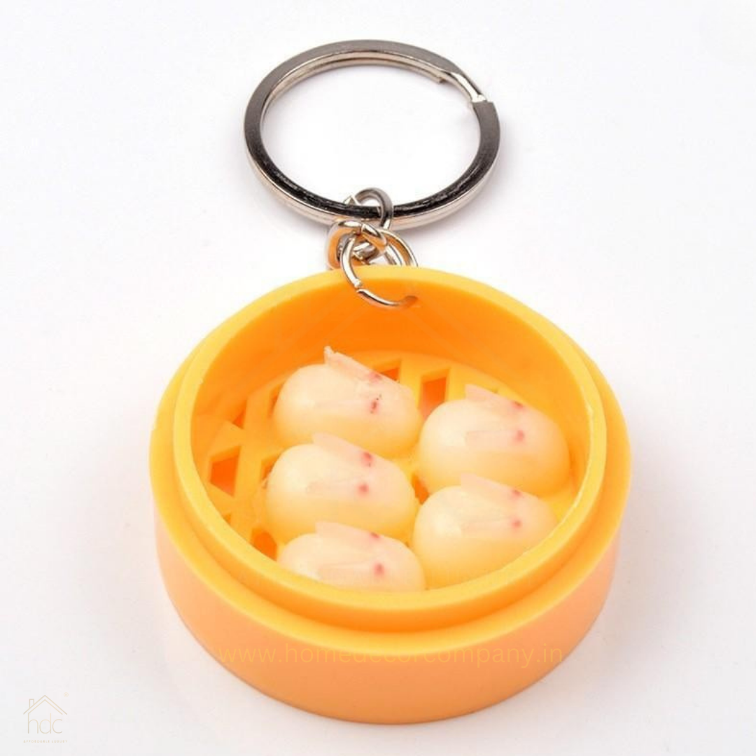 HDC Mini Bunny Bun Basket Keyring | Cute Food-Themed Accessory Keyring