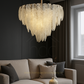 HDC 500 MM Luxury Crystal Leaf Chandelier  Elegant Modern Ceiling Light Home Decor Living Room Round Chandelier