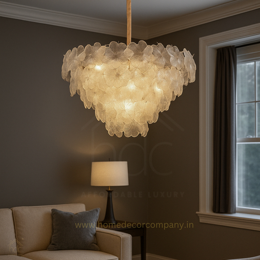 HDC 500 MM Luxury Crystal Flower Petal ChandelierChandelier Elegant Lighting Clear Glass Chandeliers