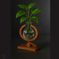 HDC New Design Modern Wooden Hydroponic Planter Vase Office Table Decoration Glass Vase With Wooden Frame