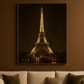 Hdc Modern Eiffel Tower Nightscape Canvas Wall Art Crystal Painting Paris City Lights Wall Art