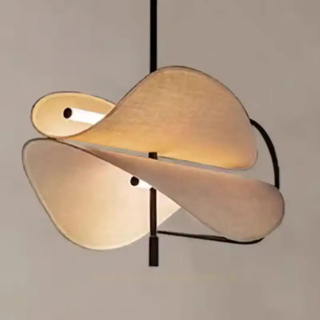Hdc Modern Japanese Style Nordic Fabric Led Chandelier Living Dining Bedroom Pendant Light Indoor Lighting Fixtures