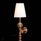 Hdc Antique Finish Wall Lamp with Off White Cotton Fabric Shade