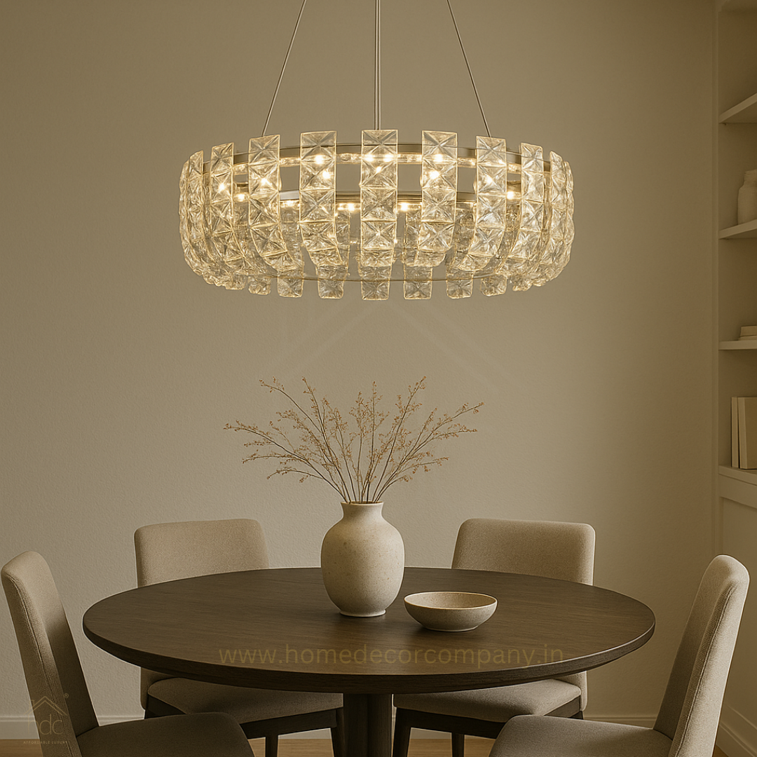 Hdc 600mm Luxury Crystal Halo Chandelier Modern Round LED Chandelier Light