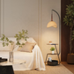 HDC American Retro Decorative Lighting for Home Bedroom, Living Room, Study, Floor Lamp with Wooden Table, Practical
